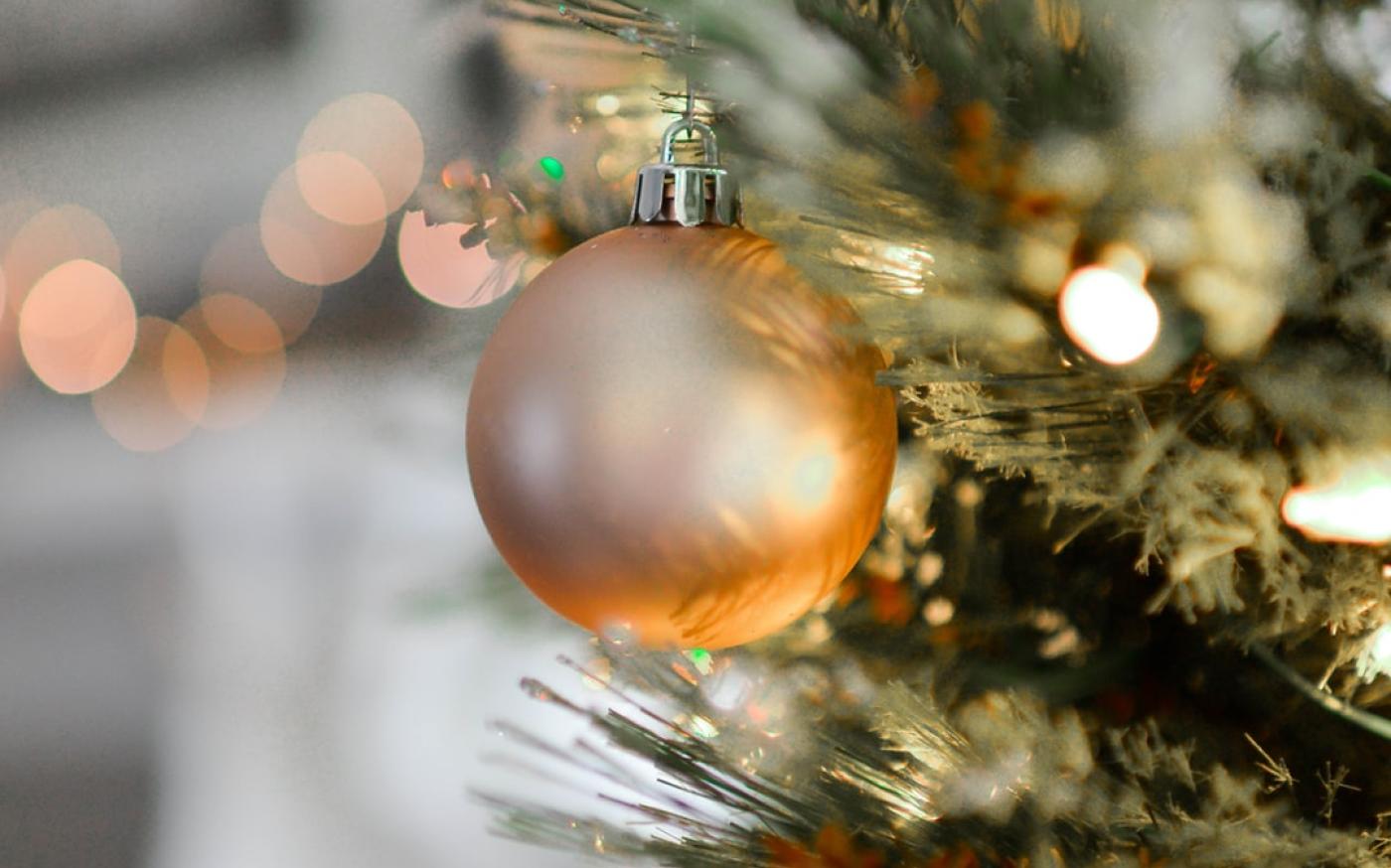 Image of a golden Christmas Tree ornament